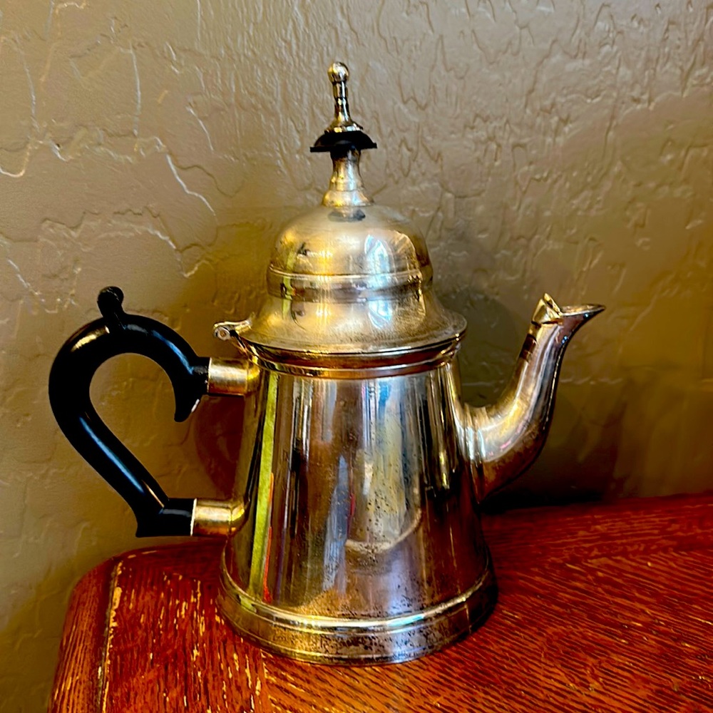 Vintage collectible silver teapot